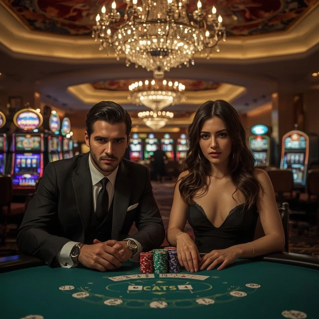Deux joueurs de poker dans un GAMBLORIA CASINO